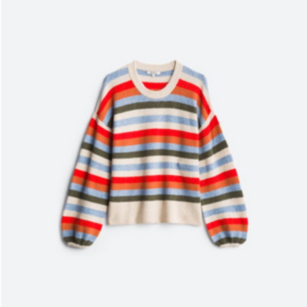 Madewell Calyse Balloon Sleeve Crewneck Sweater (L)